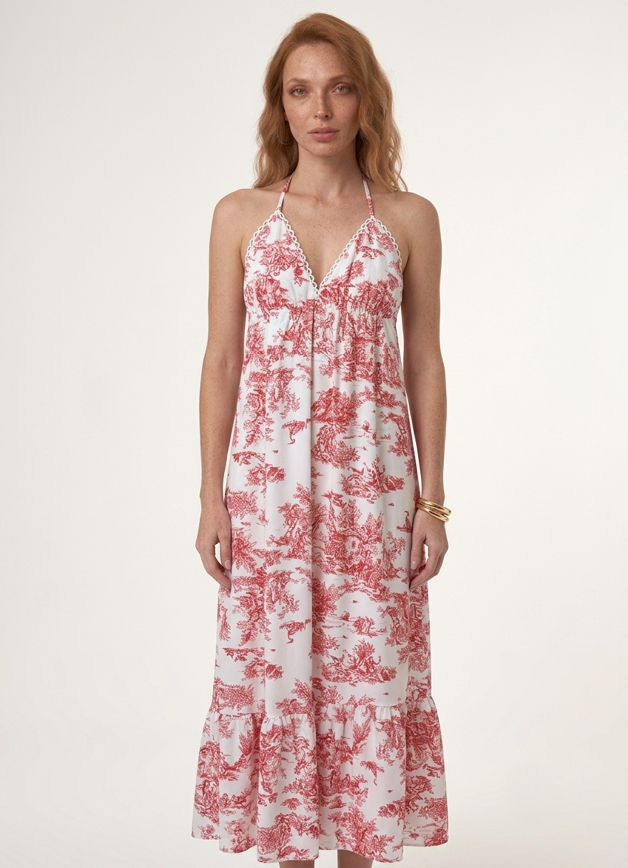 Toile de Jouy Maxi φόρεμα